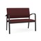Lesro Newport 2 Seat Tandem Seating Metal Frame No Center Arms, Black, RF Nebbiolo Upholstery NP1501 - alternate 1